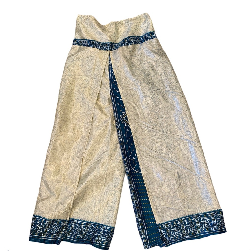 Amazing summer silk satin patterned palazzo pants